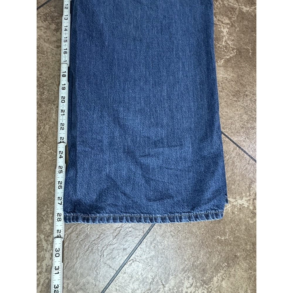 Lee Y2K Women's Denim Bib Overalls Wide Barrel Leg Style Size M - Picture 11 of 12